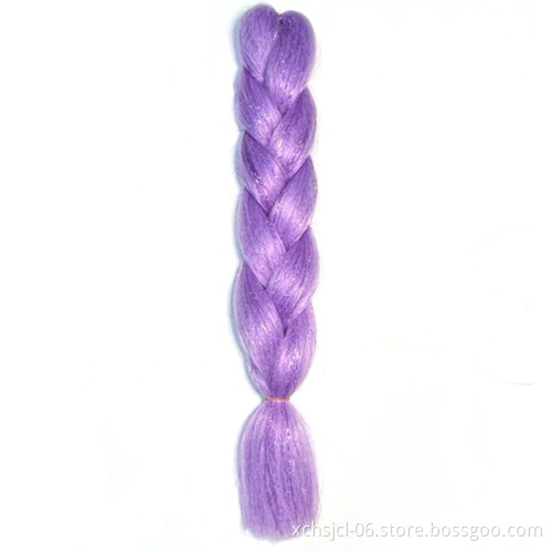 bling Jumbo Braiding Hair Extensions Braiding Hair 24 Inch Ombre Multiple Tone Colored Synthetic Hair for Women